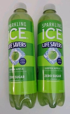 2 Sparkling Ice Life Savers Green Apple Sparkling Water 17 fl oz Limited edition