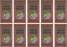 100 ORGAN FLAT SHANK 15X1 HAX1 HOME SEWING MACHINE NEEDLES - SIZE 80/12