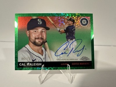 2025 Topps Chrome Platinum Cal Raleigh Green Mini Diamond Auto /75
