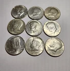 Lot of 9 • 1967/68 Kennedy Half Dollars • 40% Silver • Circulated • X200