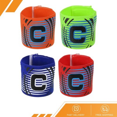 4 Pack - Captain Armband Adjustable Elastic Soccer Captain's Arm Band 4 Colors