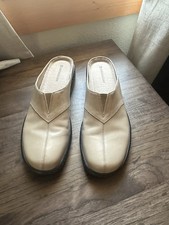 Naturalizer SIZE 9N Mardi Leather Clogs Flats Mules Shoes Slip On BEIGE NEW