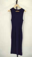 Quince Mongolian Cashmere Sleeveless Midi Sweater Dress Navy S