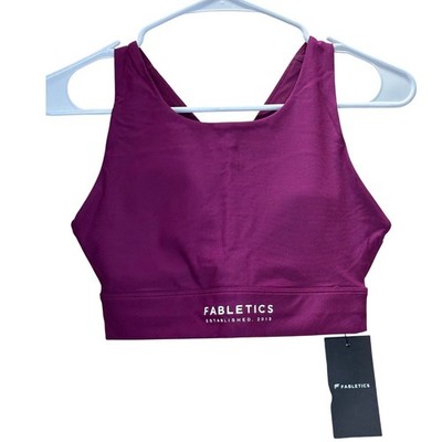 Fabletics NWT No Bounce High Impact Sports Bra Berry Crush Size S Chic Cute