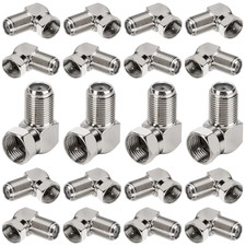90 Degree Coaxial Connector 20 Pack, Right Angle F-Type RG6 Male to Female 