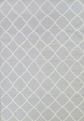 Gray Trellis Durrie-Kilim Kelim Rugs Handwoven Modern Carpets 8x10 ft