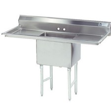 18 in x 24 in x 14 in 1 Compartment Sink w/ Left and Right Drainboards