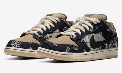 トラビス　スコット　ダンクロー sb ペイズリー Nike SB Dunk Low Travis Scott Special Box Limited Edition Black