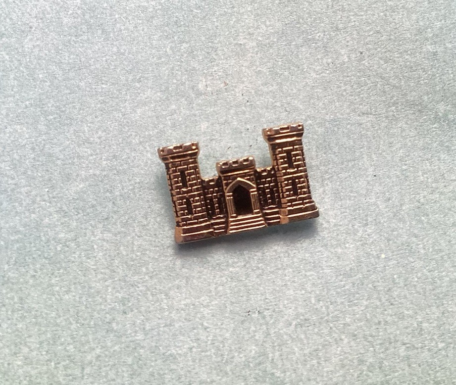 Vintage Gold Tone Castle Tie Tack Pin Nice Details