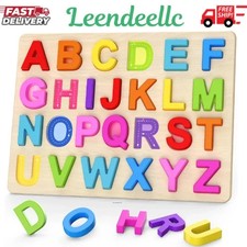 Alphabet Puzzles, Wooden Puzzles for Toddlers, ABC Shape Puzzles for Kids, Presc