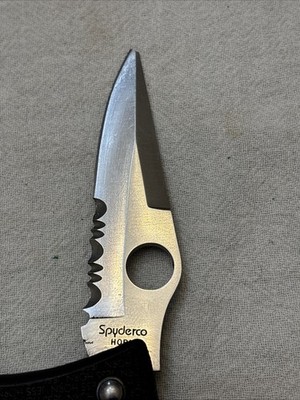 Spyderco C38PSBK Horn Zytel Circa 1997 Model) AUS-8 SS Blade has