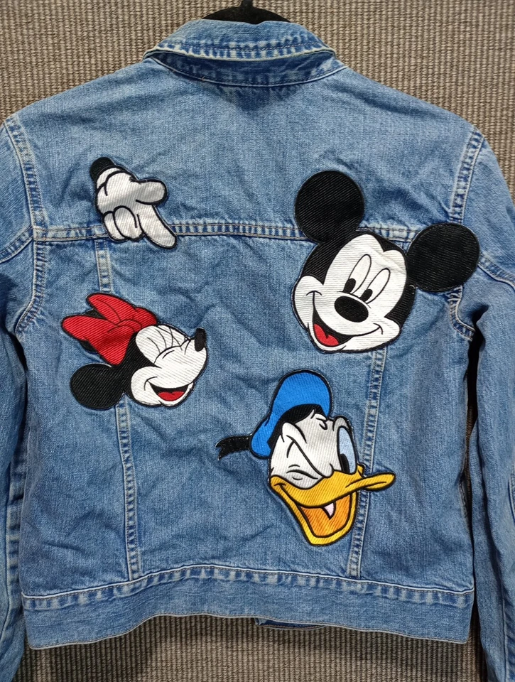 Zara Vintage 1990s Mickey Mouse Custom Denim Jacket Size S - Image 4 of 4