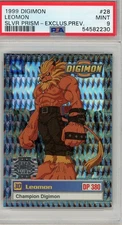 1999 Upper Deck Digimon Silver Prism Exclusive Preview #28 Leomon PSA 9