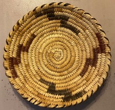 VTG Native American Papago Tohono O'odham Basket Tray Lightning Bolts 7.5"