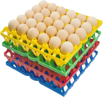 8-Pack Plastic Egg Tray Egg Crates 30-Egg Flats for Home Chicken Farmers, Sta...