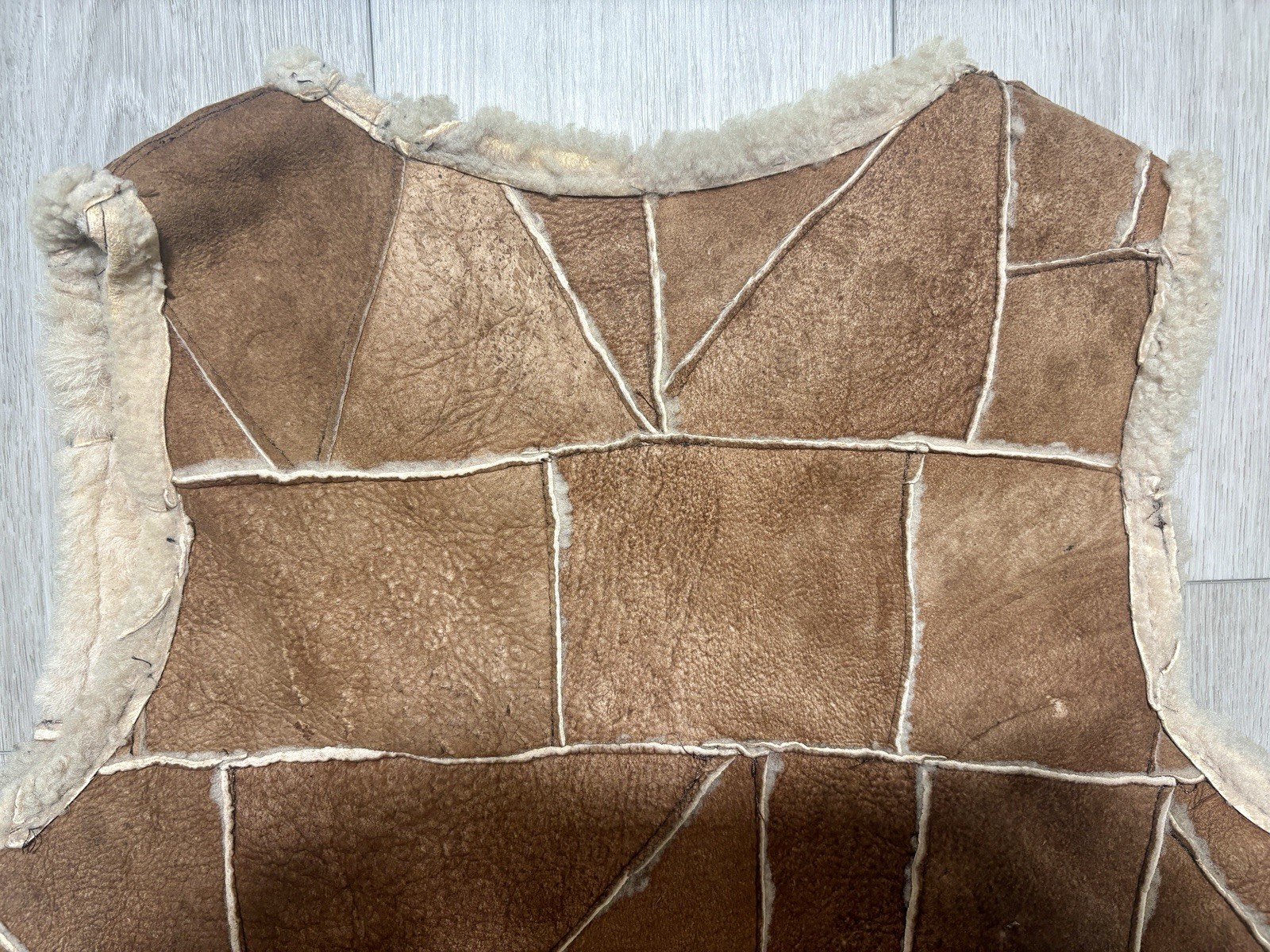 Vintage 70s Shearling Patchwork Vest Western Ranc… - image 13