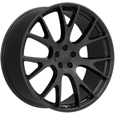 Eclipse Replicas 218 Hellcat 20x9 5x115 +15mm Gloss Black Wheel Rim 20'' Inch