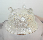 Vintage Pressed Glass Footed Ashtray 3  Wells Floral Pattern Clear Glass — photo 8