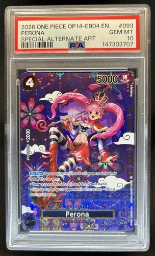 2026 One Piece Azure Sea's Seven Perona Special Card Alt Art #OP06-093 PSA 10