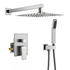 1-Spray Patterns with 2.5 GPM 10 In. Square Wall Mount Dual Shower Heads with Pr