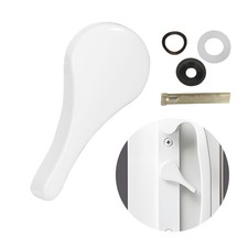Tobkuxk Metal Sliding Door Latch Lever, Replacement Parts for Jeld Wen White