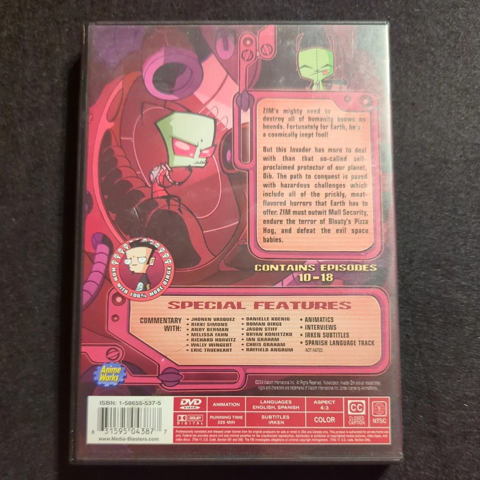 Invader Zim - Vol. 2: Progressive Stupidity (DVD, 2004) - Image 2 of 4