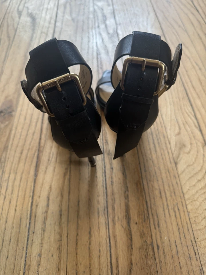 Sandalia All Saints Noir Tacones Cuero Negro 9 Foto 4 de 4