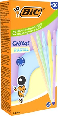 BIC Kugelschreiber Cristal Pastel Strichfarbe: blau 20er