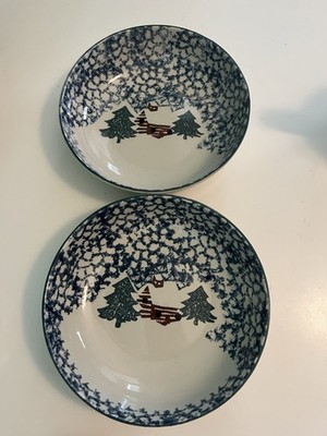 2 Teinshan Cabin In the Woods 9  Serving Bowls EUC