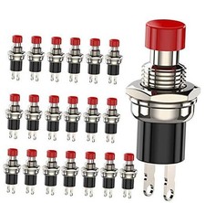 Momentary Push Button Switch, 1A 250VAC SPST Mini Pushbutton Switches Red