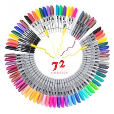 Permanent Markers 72 Assorted Colors - Waterproof Colored Pens Set 45 Fine Ti...
