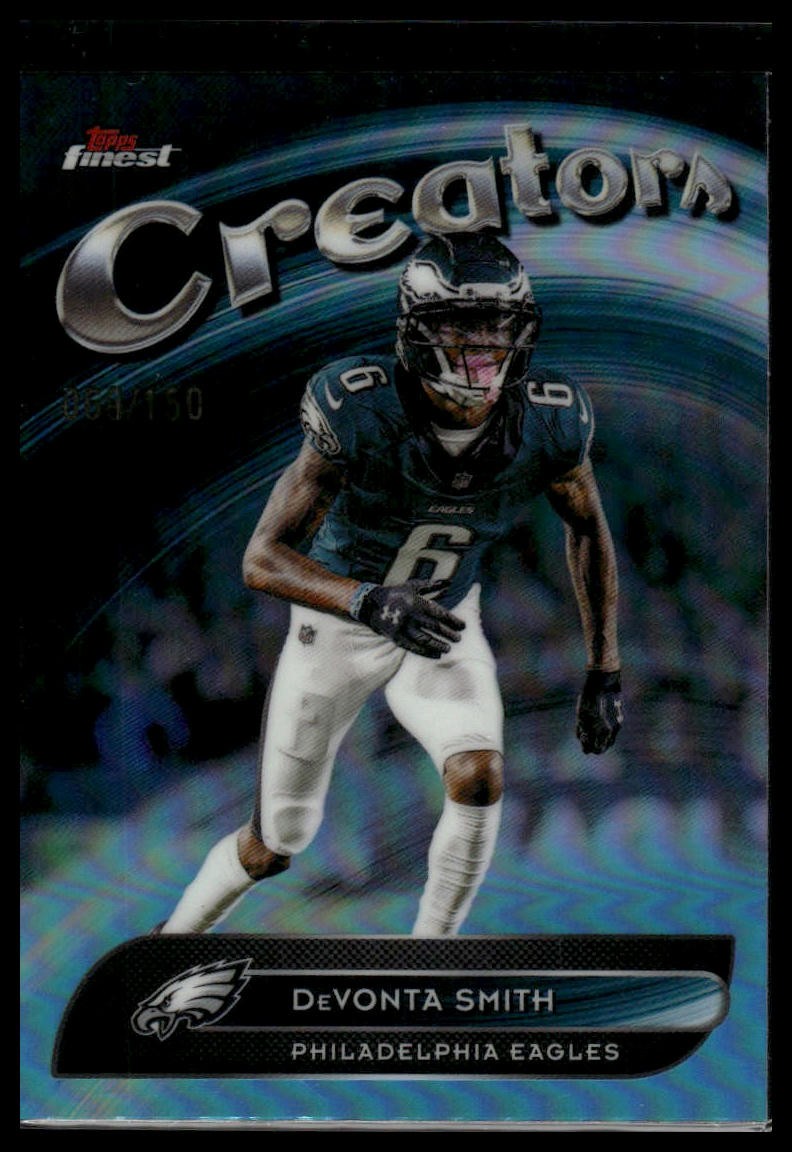 2025 Finest #CR-24 DeVonta Smith Creators Sky Blue Refractor #/150