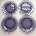 4 Vintage PYREX Festiva Amethyst Swirl Salad Or Dessert Plates 7-1/2”