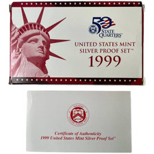 1999 U.S. Mint Silver Proof Set with Box and COA *JE