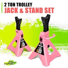 Pair 4400lbs 10.6in-15.5in Pink Jack Stands Shop Repair Tools Car Truck Jack