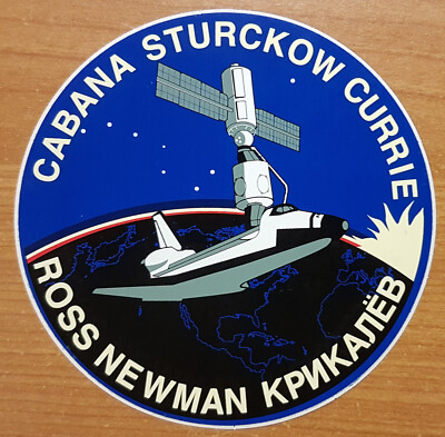 8 Original NASA-Aufkleber verschiedener Space-Shuttle-Missionen