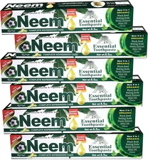 6 Tube NEEM Toothpaste 5 in 1 Essential Palace 100% Fluoride Free,Vegetable Base