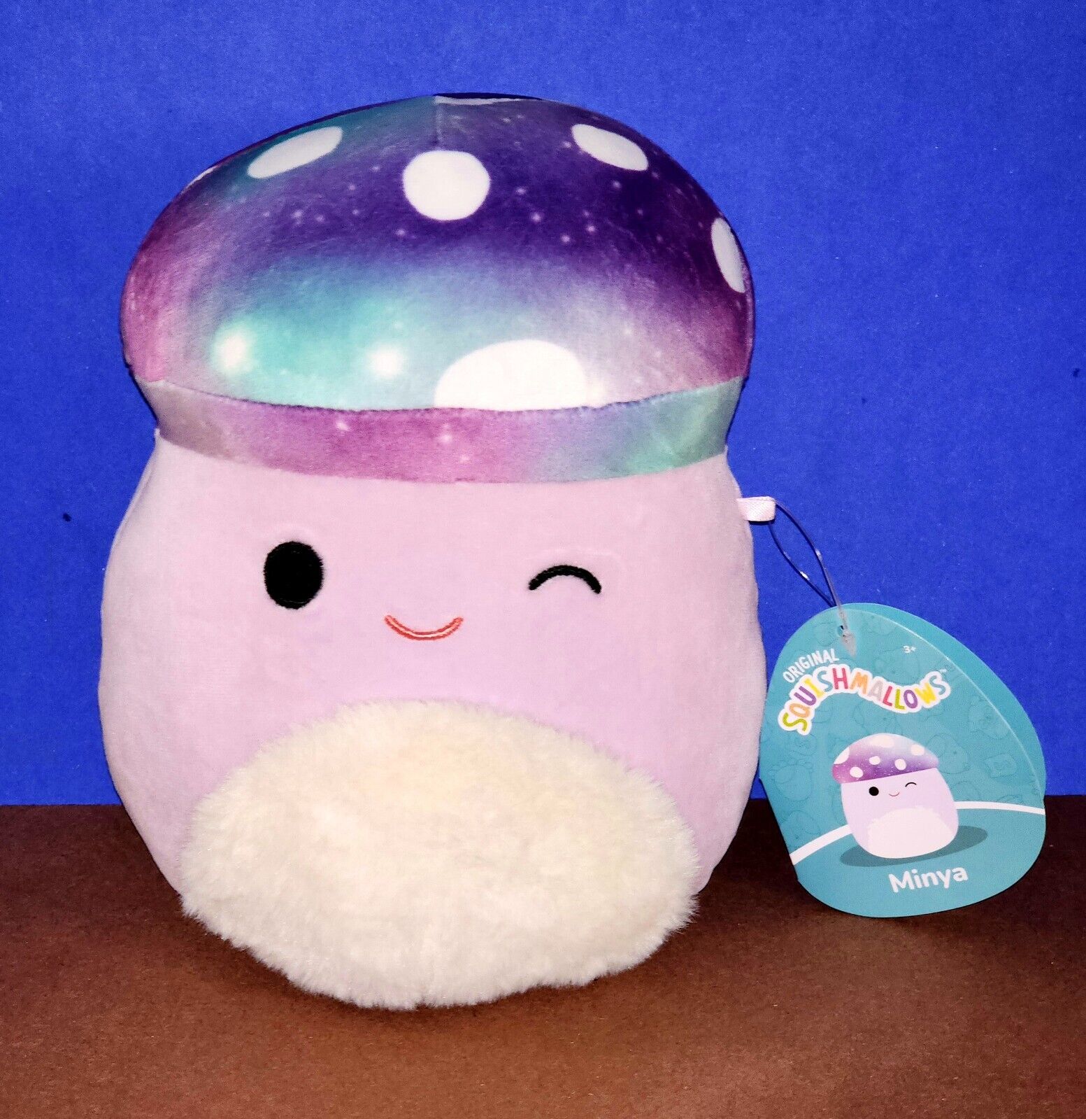 Squishmallows Fantasy Squad Minya the Purple Mushroom 7" NWT Fuzzy Belly