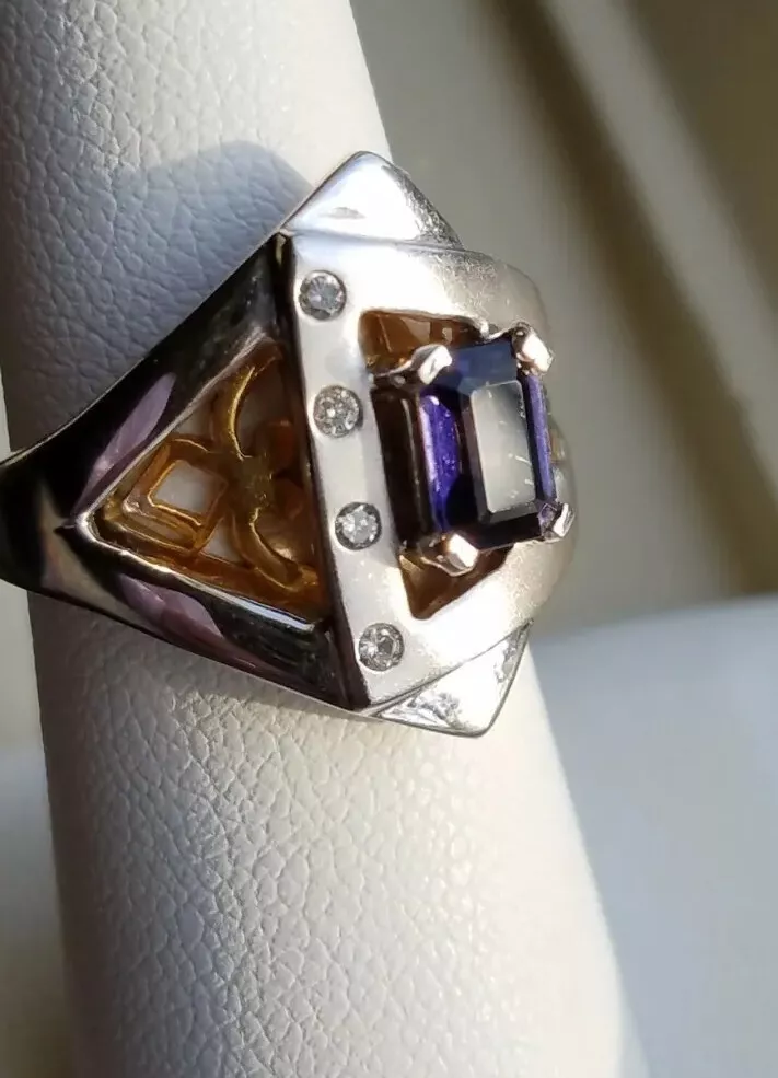 Iolite and diamond ring store