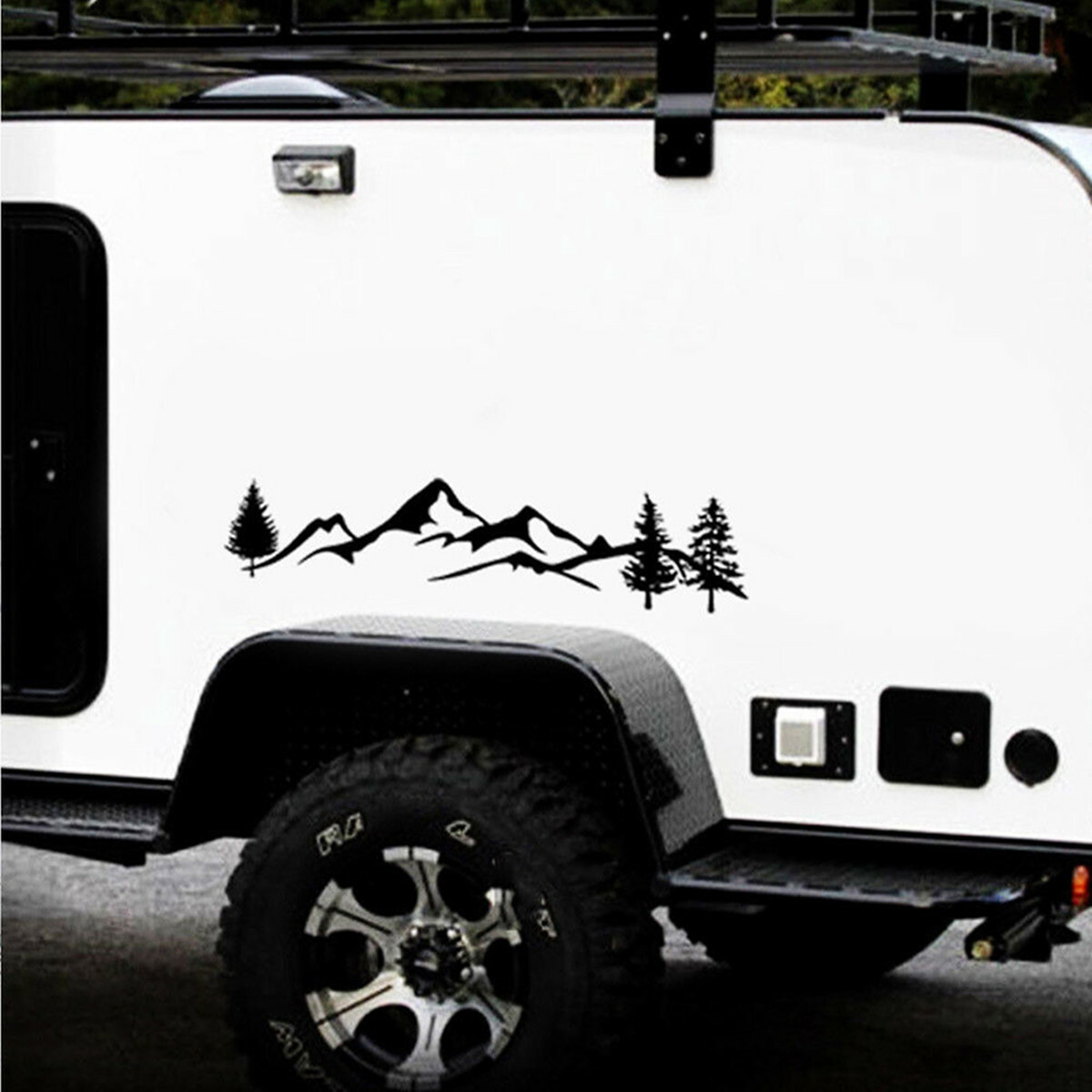 Camperstickers, Kompas Berg Autostickers, Coole Auto Stickers Waterdichte Auto Kompas Patroon Sticker 48x34cm Bergsticker Decoratie Universeel Voor Raceauto SUV Truck Off-Road Voertuig Jeep