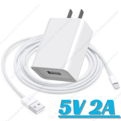 USB Wall Charger Block Fast Charging Cable For iPhone 6 7 8 SE XR XS 11 12 13 14