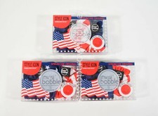 3 Pks - Style Icon - Sprunchie Original - Invisibobble - RED-WHITE-BLUE 6 Total