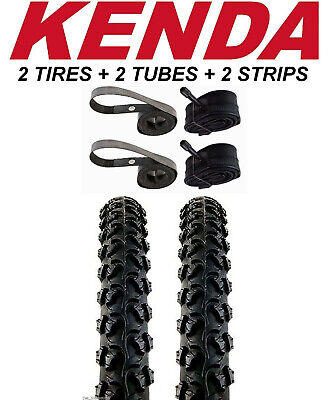 2PACK KENDA Alpha Bite K831 26x1.95" MTB Bike Tires & Tubes & RimStrips kit 26"