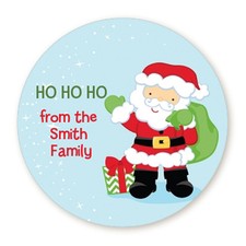 Santa's Toys Personalized Christmas Round Sticker Labels - 7 sizes avaiable