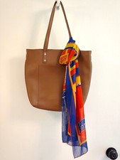 Vintage Sant  Angelo Scarf 13.5 x 61.5 Mediterranean Style   Blue Orange Yellow