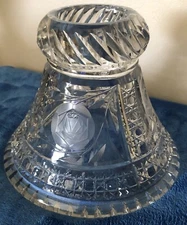 Brilliant Cut Crystal Glass Punch Bowl Base Stand  W/inlay Roses (3) VTG. Unique