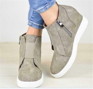 faux suede wedge sneakers