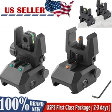 Tactical Folding Back Up Iron Sight Flip Up Sights Front & Rear Picatinny Rail