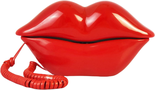 Telefono Telpal bocca rossa cablato novità sexy telefono labbra regalo cartone animato a forma di vero - Foto 8 di 12