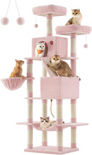 81.1" Plush Cat Tree with 13 Scratching Posts, Caves, Perches Hammock